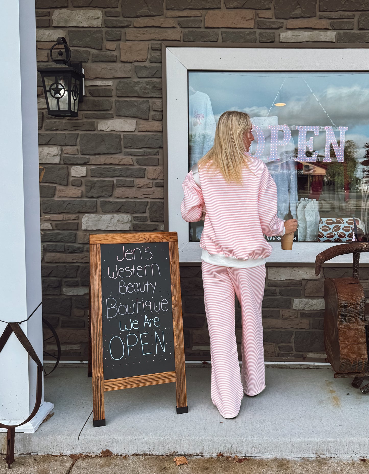 Pink & White sweat pants