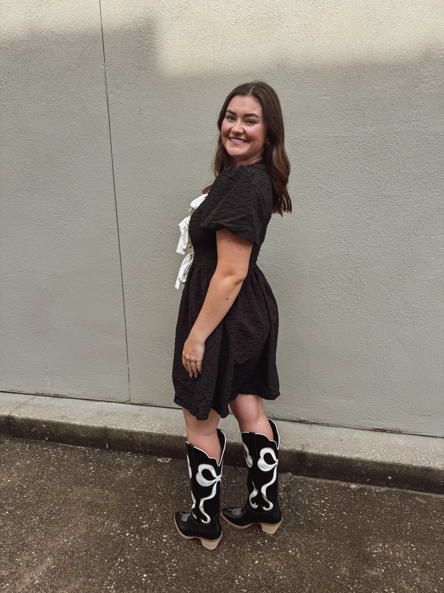 Black bow tie dress