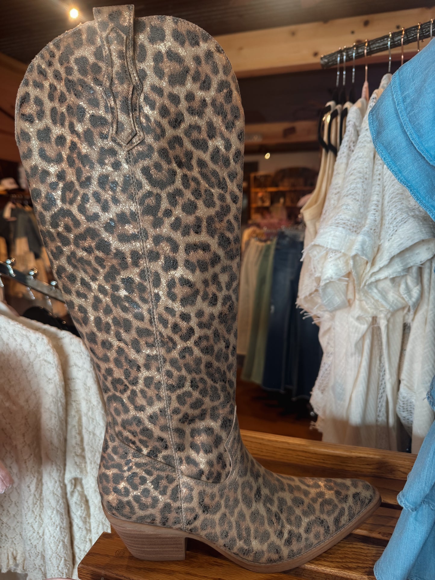 Leopard cowgirl boots