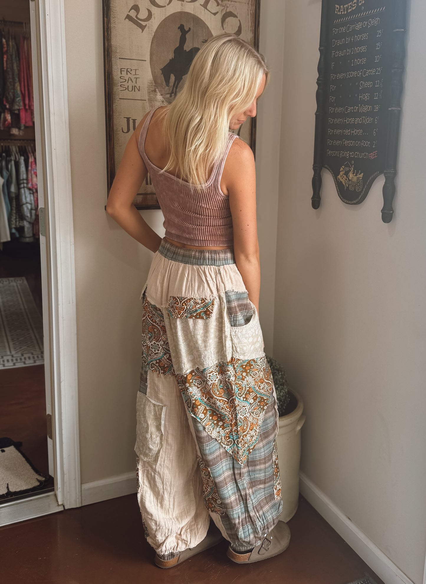 Paisley edge woven pants