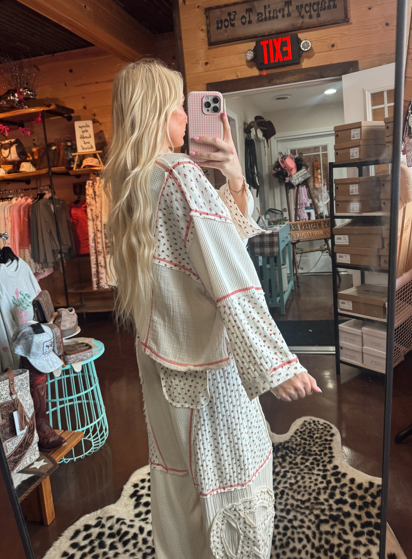 Floral patched joggers