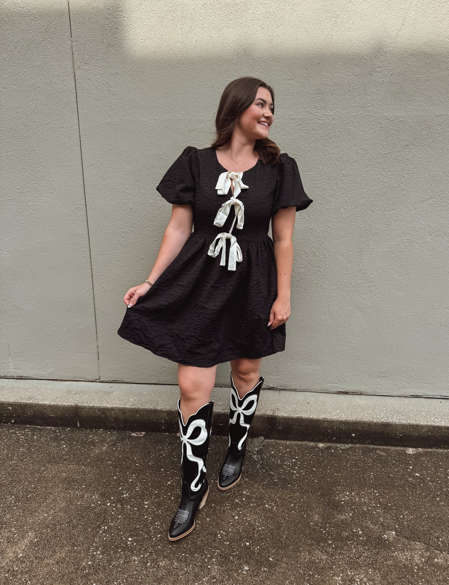 Black bow tie dress