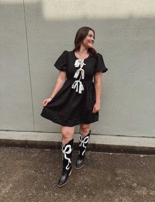 Black bow tie dress