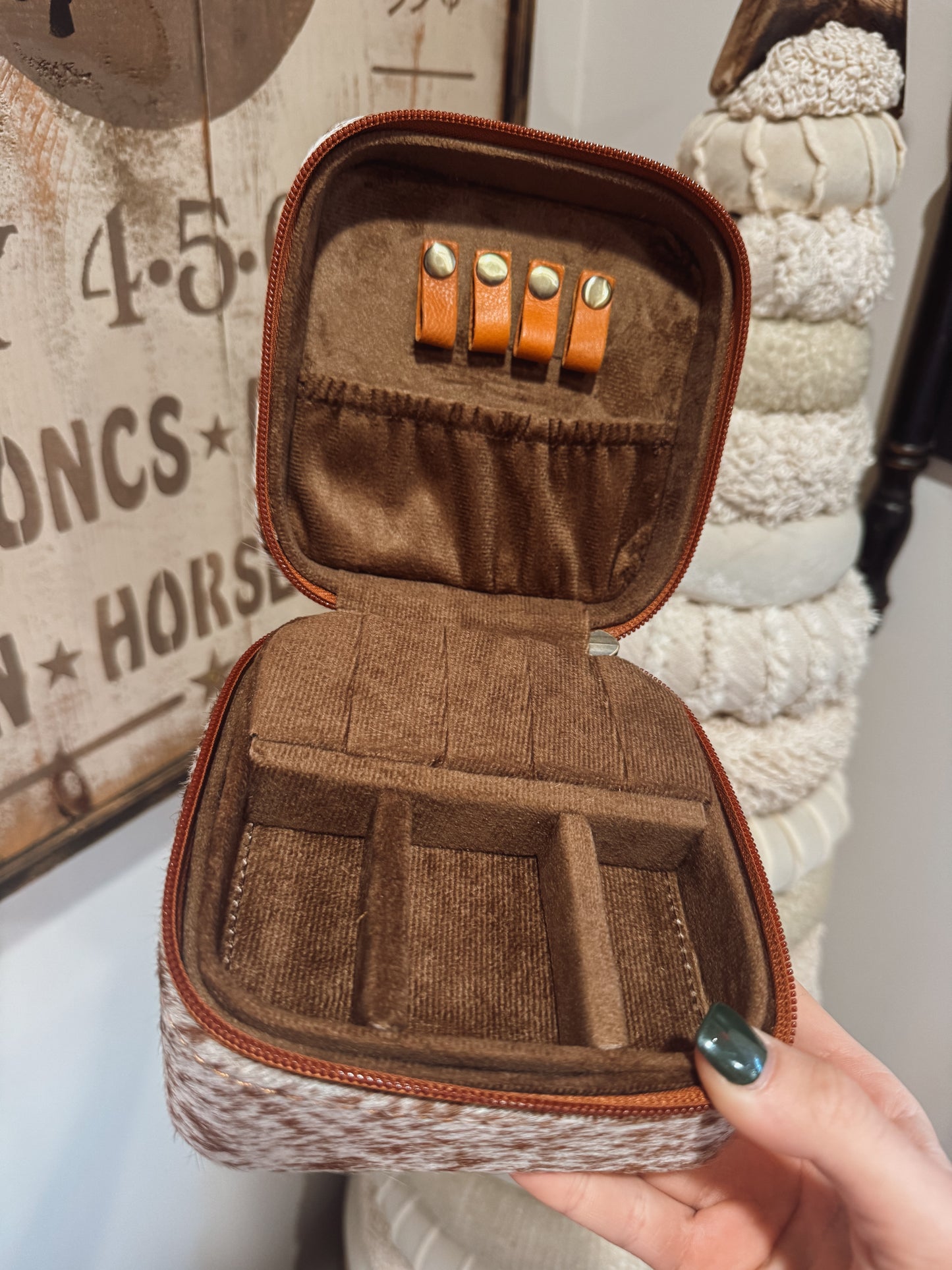 Cowhide jewelry box