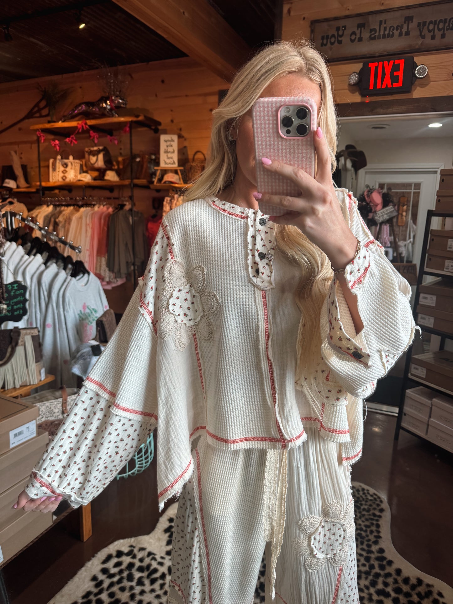 Floral patched joggers