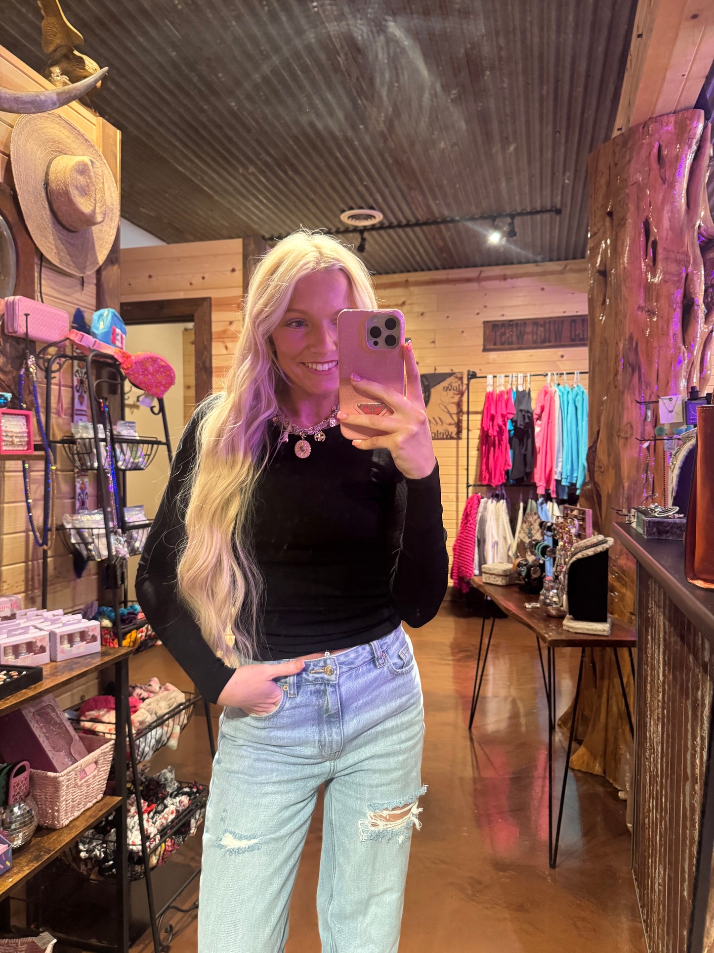 Black fitted long sleeve