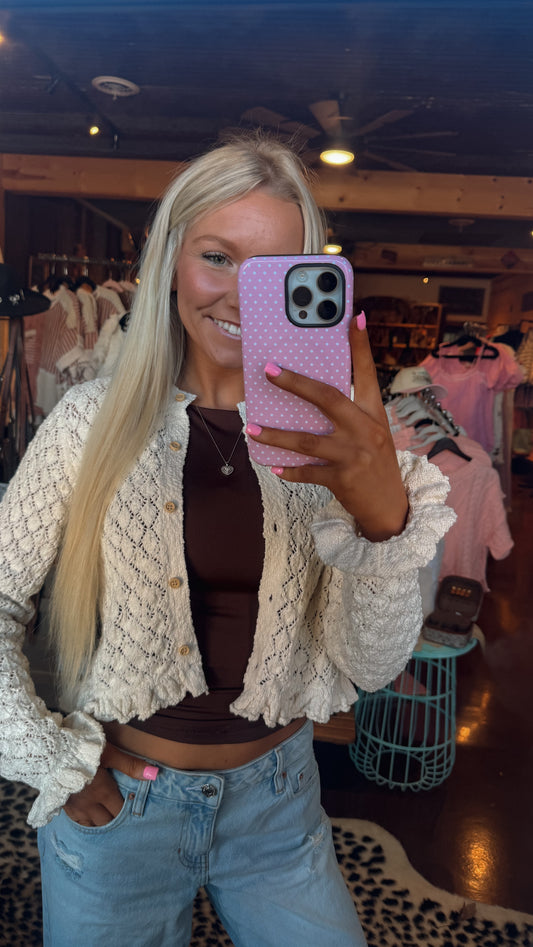 Knitted babydoll cardigan