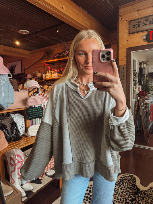 Waffle Knit pullover