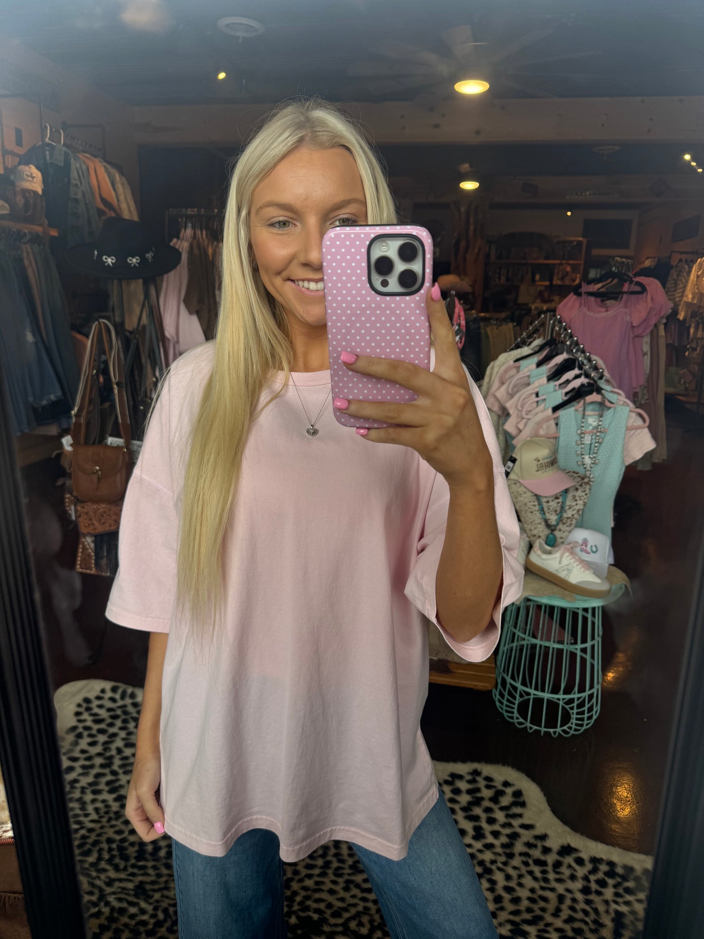 Pink oversized tee