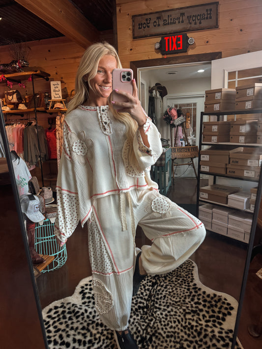 Floral patch pullover (top only)