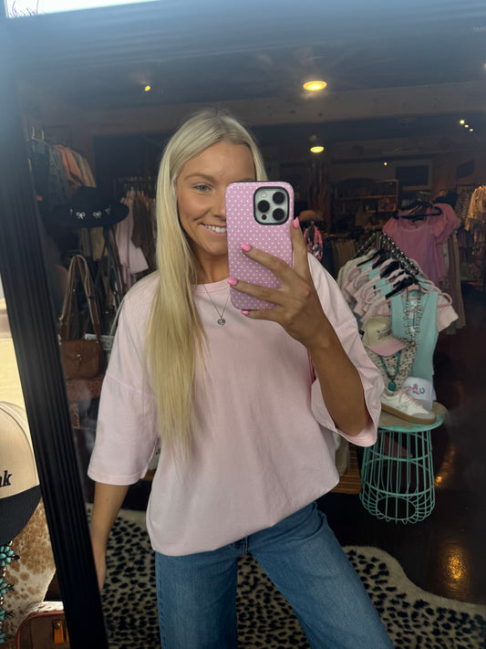 Pink oversized tee