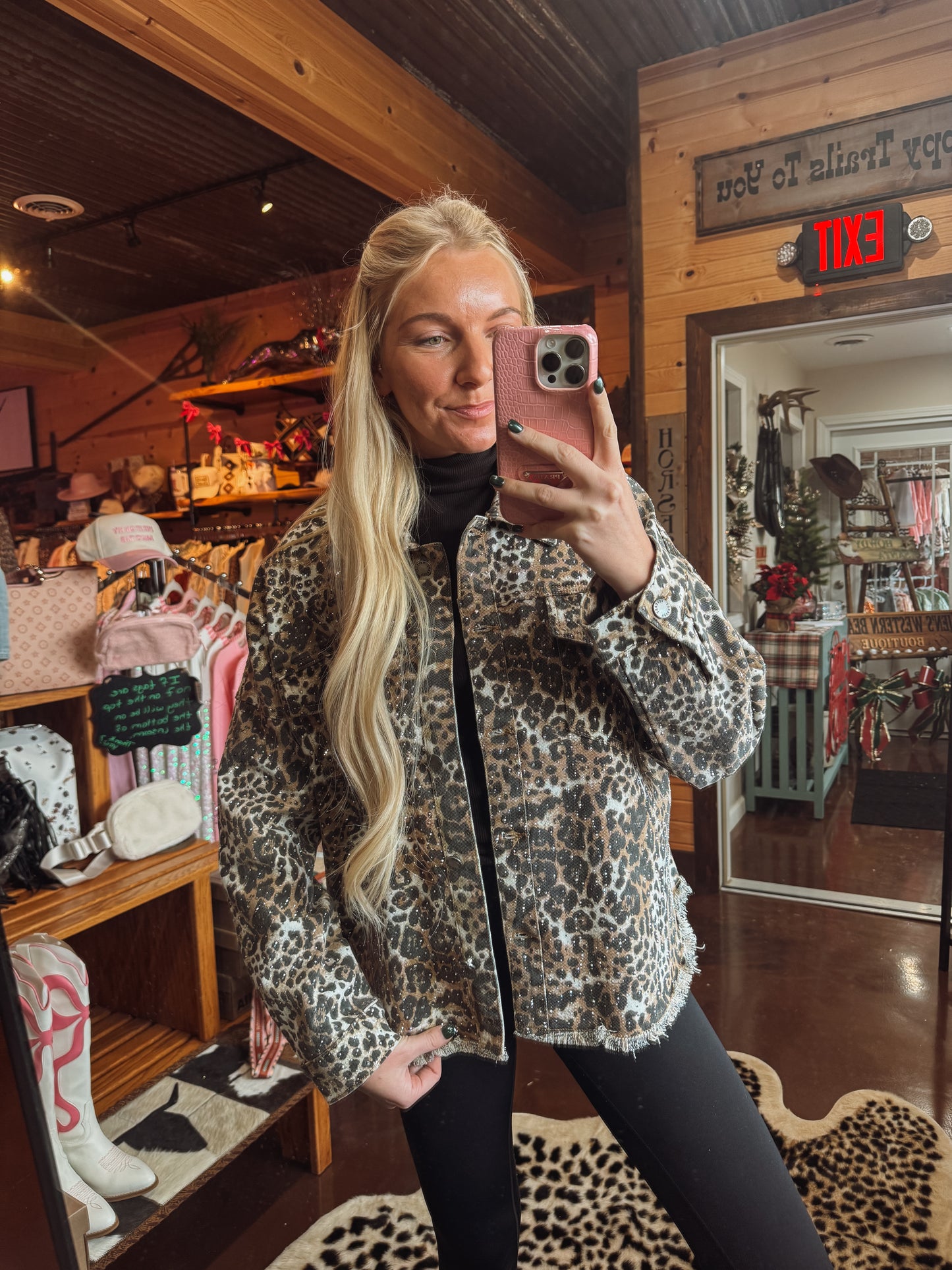 Cheetah denim jacket