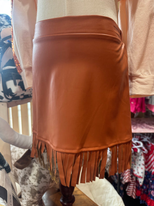 Faux leather skirt