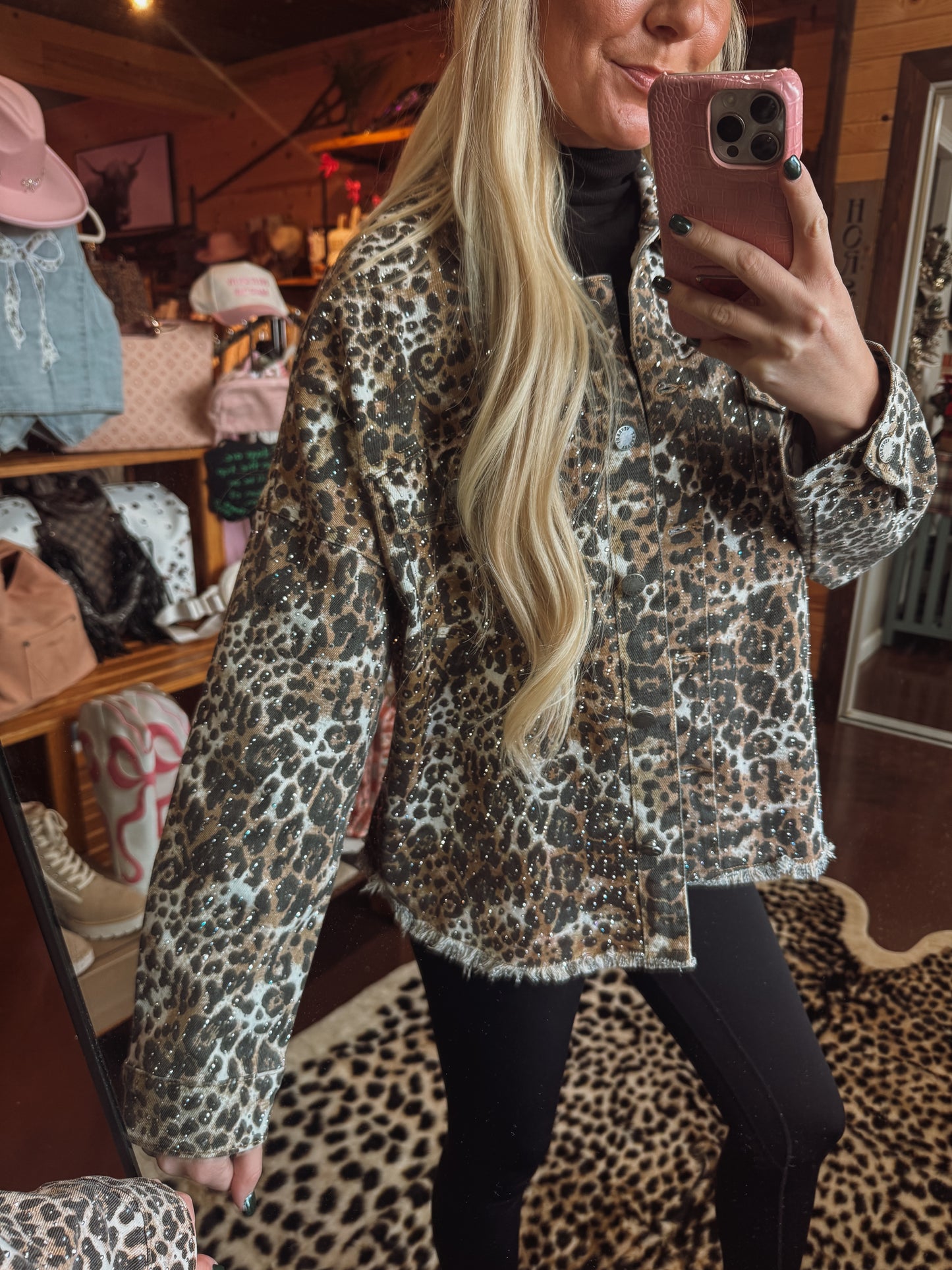Cheetah denim jacket