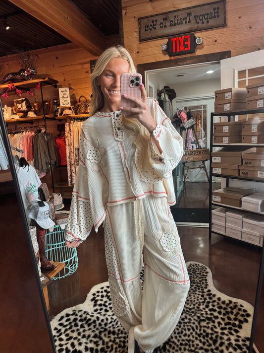 Floral patched joggers