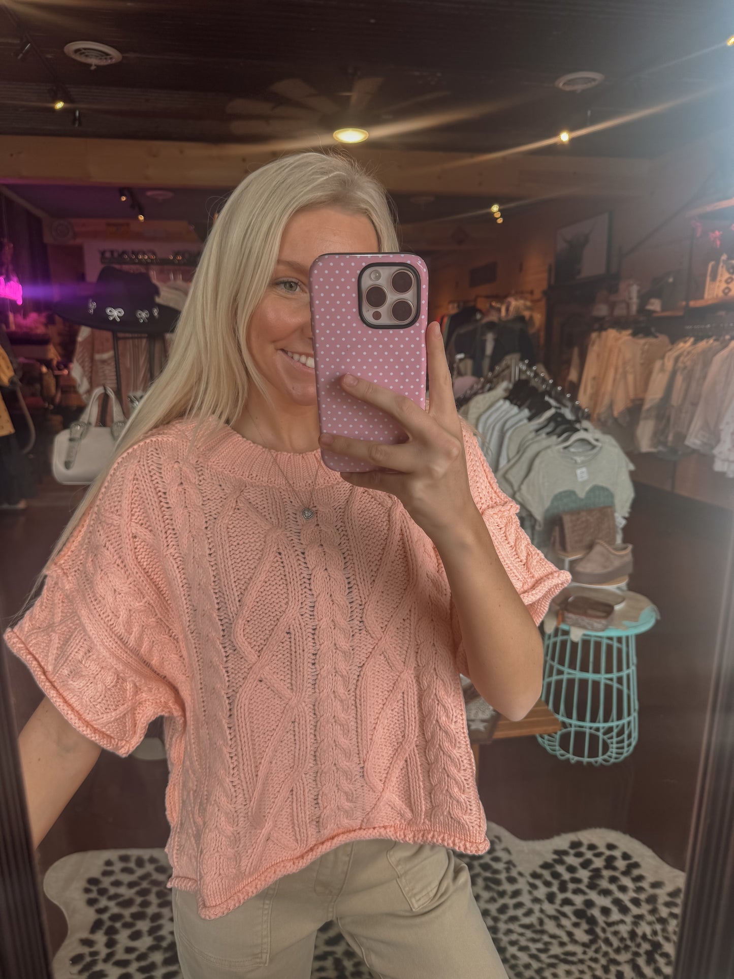 Peach sweater top