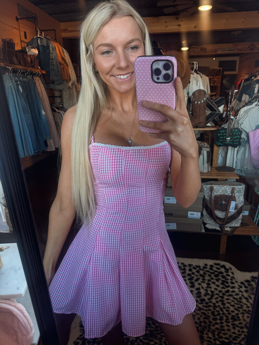 Pink gingham dress
