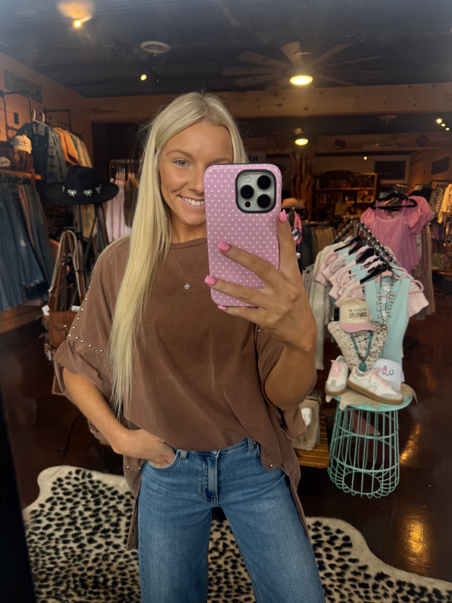 Studded oversized tee